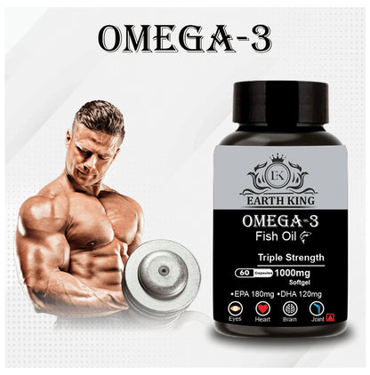Earth King Omega 3 Fish Oil Triple Strength Softgel Capsule 1000mg