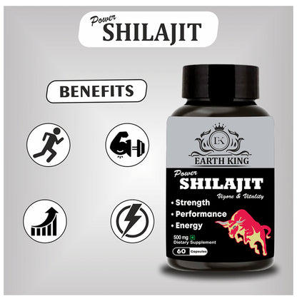 Earth King Power Shilajit 500mg Capsule