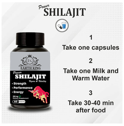 Earth King Power Shilajit 500mg Capsule