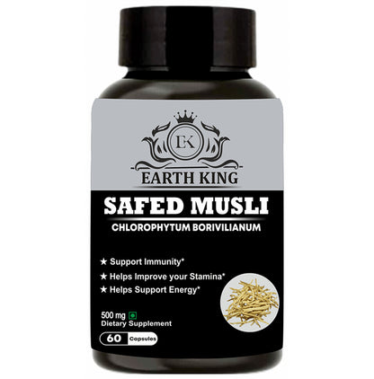 Earth King Safed Musli 500mg Capsule - Classic Derma