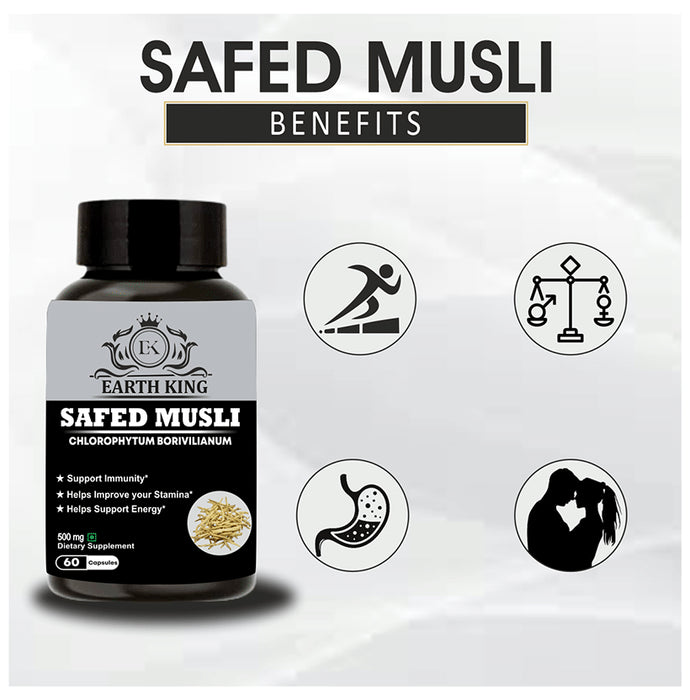 Earth King Safed Musli 500mg Capsule