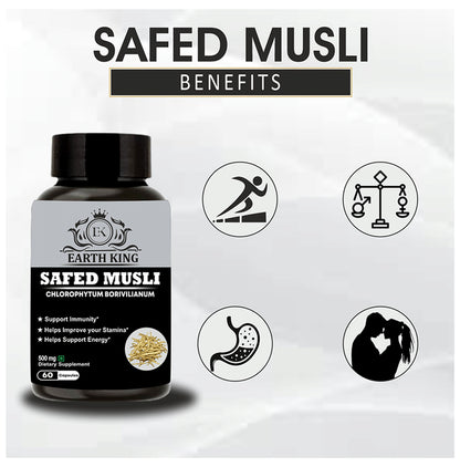 Earth King Safed Musli 500mg Capsule