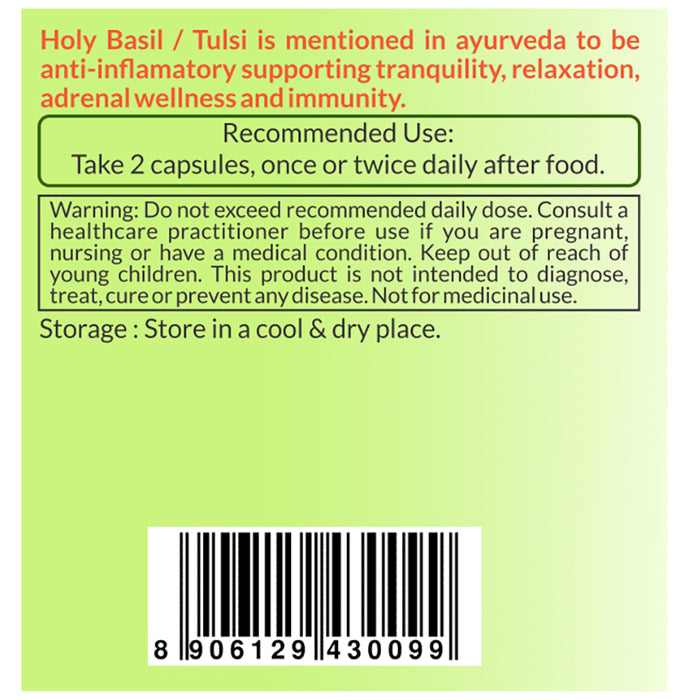 Earth Organics Tulsi Holy Basil Capsule