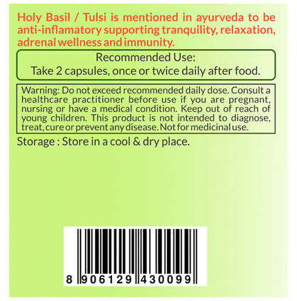 Earth Organics Tulsi Holy Basil Capsule