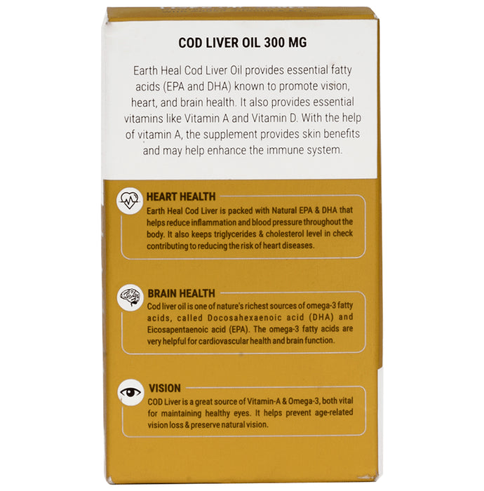 EarthHeal Cod Liver Oil 300mg Softgel