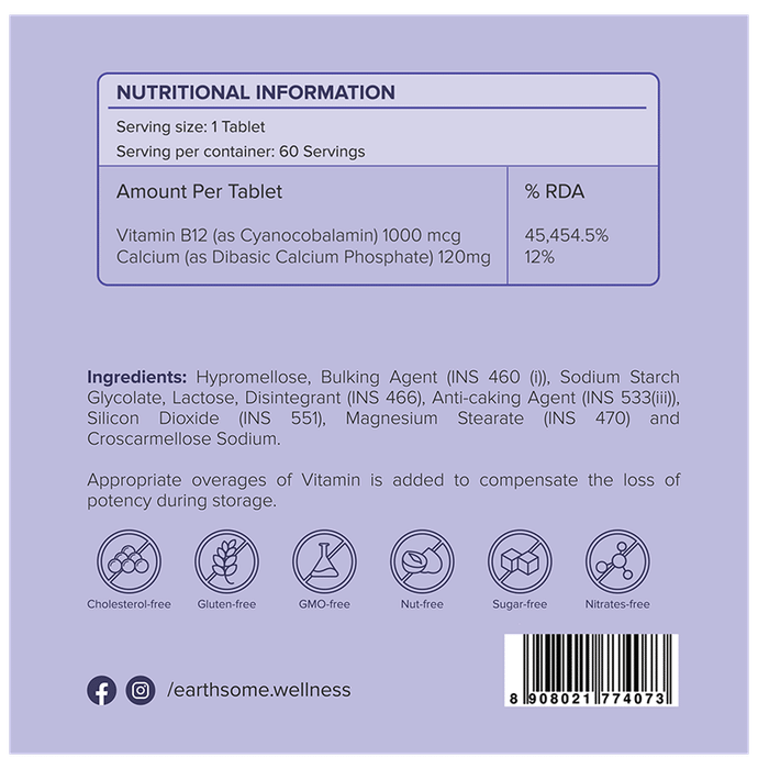 Earthsome Vitamin B12 Tablet