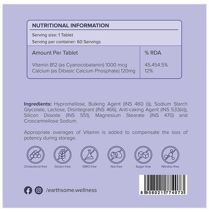 Earthsome Vitamin B12 Tablet