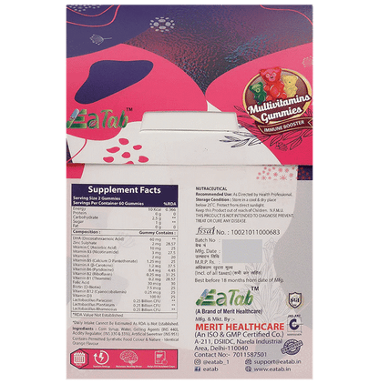 Eatab Multivitamins Gummies Immune Booster Gluten Free