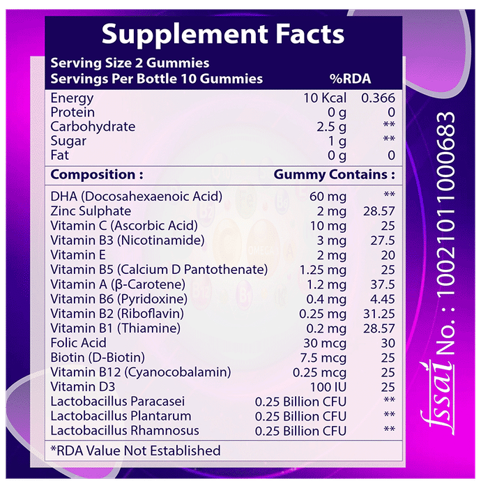 Eatab Multivitamins Gummies Immune Booster Gluten Free