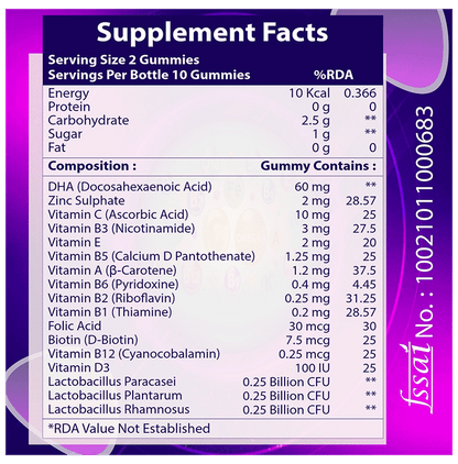 Eatab Multivitamins Gummies Immune Booster Gluten Free