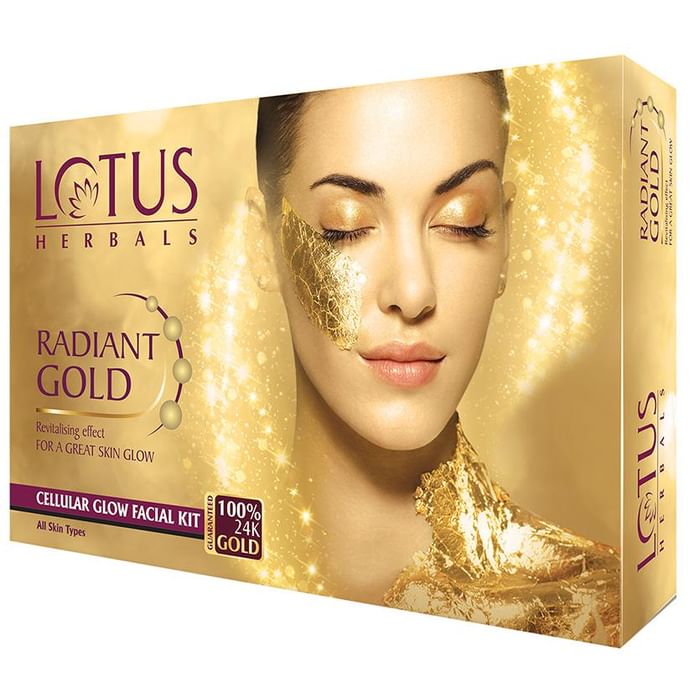 Lotus Herbals Radiant Gold Cellular Glow 4 in 1 Facial Kit - Classic Derma