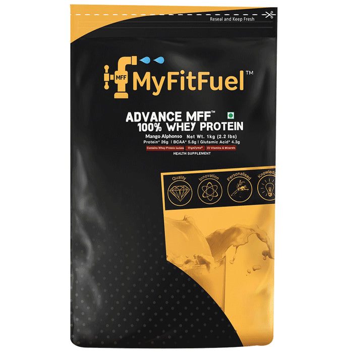 MyFitFuel Advance Mff 100% Whey Protein Powder Mango Alphonso - Classic Derma