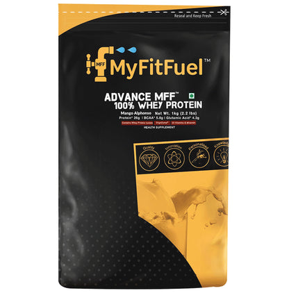 MyFitFuel Advance Mff 100% Whey Protein Powder Mango Alphonso - Classic Derma