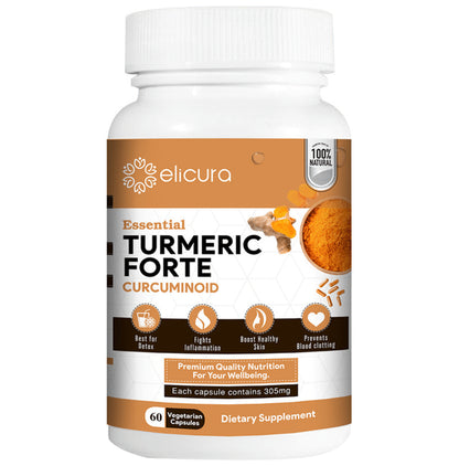 Elicura Essential Turmeric Forte Curcuminoid Vegetarian Capsule