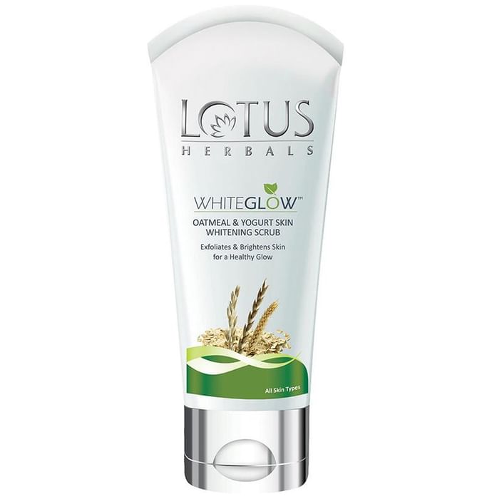 Lotus Herbals WhiteGlow Oatmeal and Yogurt Skin Whitening Scrub - Classic Derma