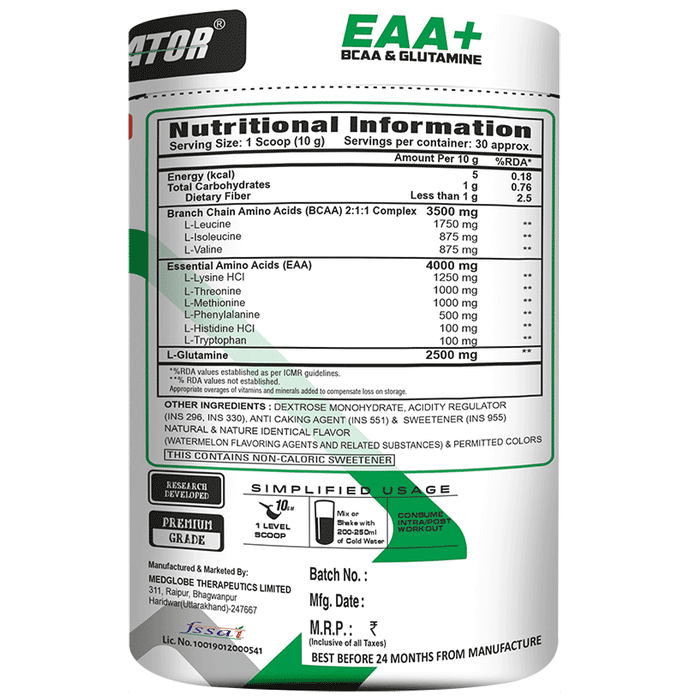 Eligator EAA + BCAA & Glutamine Powder Watermelon