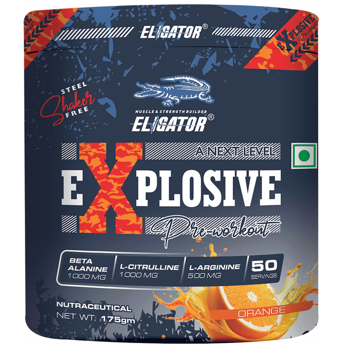 Eligator Explosive Pre Workout Powder Orange - Classic Derma