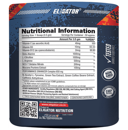 Eligator Explosive Pre Workout Powder Orange