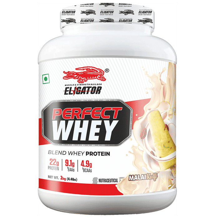 Eligator Perfect Whey Protein Powder Malai kulfi - Classic Derma