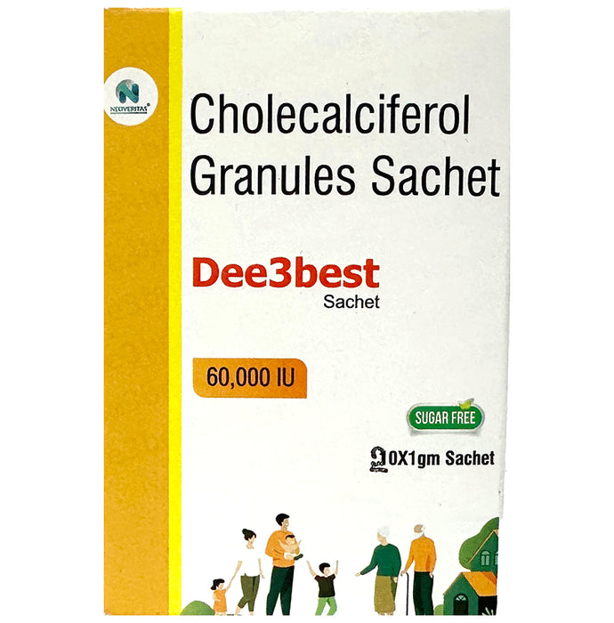 Dee3 Best 60,000IU Sachet (1gm Each) Sugar Free - Classic Derma