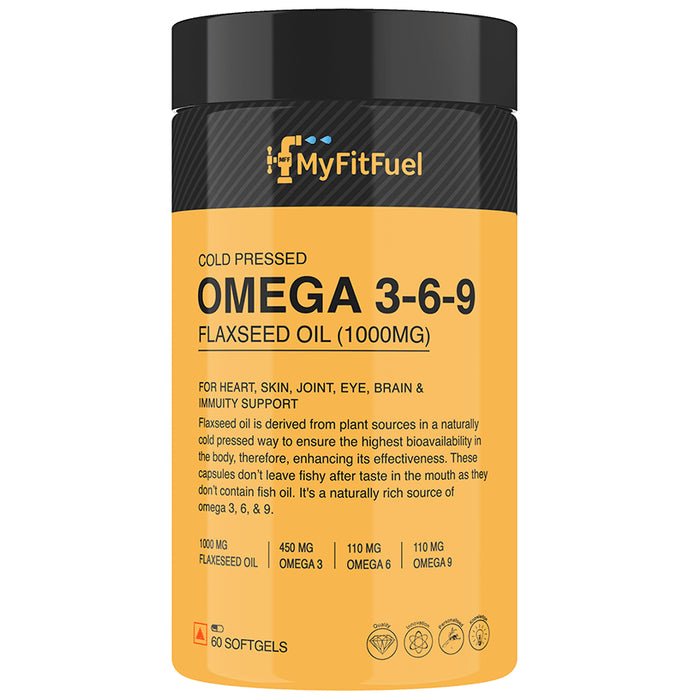 MyFitFuel Cold Pressed Omega 3-6-9 Flaxseed Oil 1000mg Softgels - Classic Derma