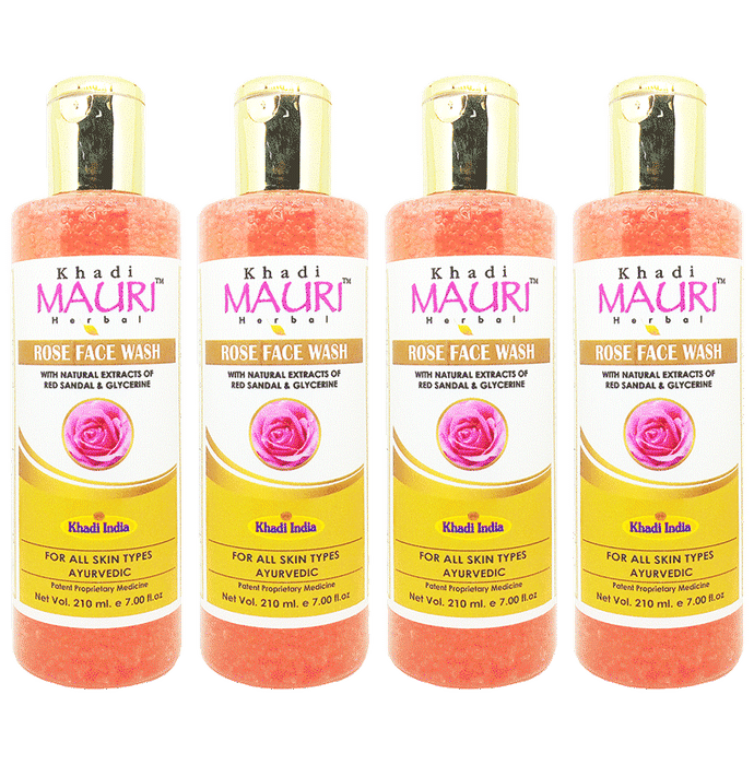 Khadi Mauri Herbal Rose Face Wash (210ml Each) - Classic Derma
