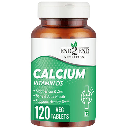 End2End Nutrition Calcium Vitamin D3 Veg Tablet - Classic Derma
