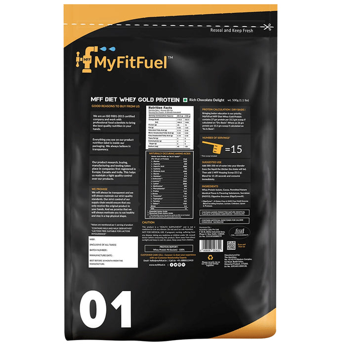 MyFitFuel Diet Whey Gold Protein Isolate Rich Chocolate Delight