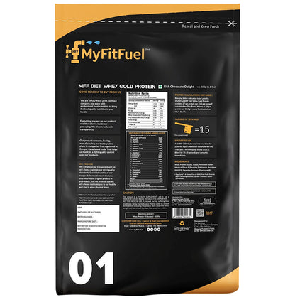 MyFitFuel Diet Whey Gold Protein Isolate Rich Chocolate Delight