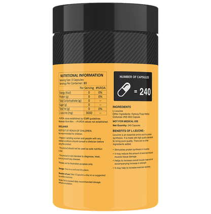 MyFitFuel L-Leucine 3000mg Capsule