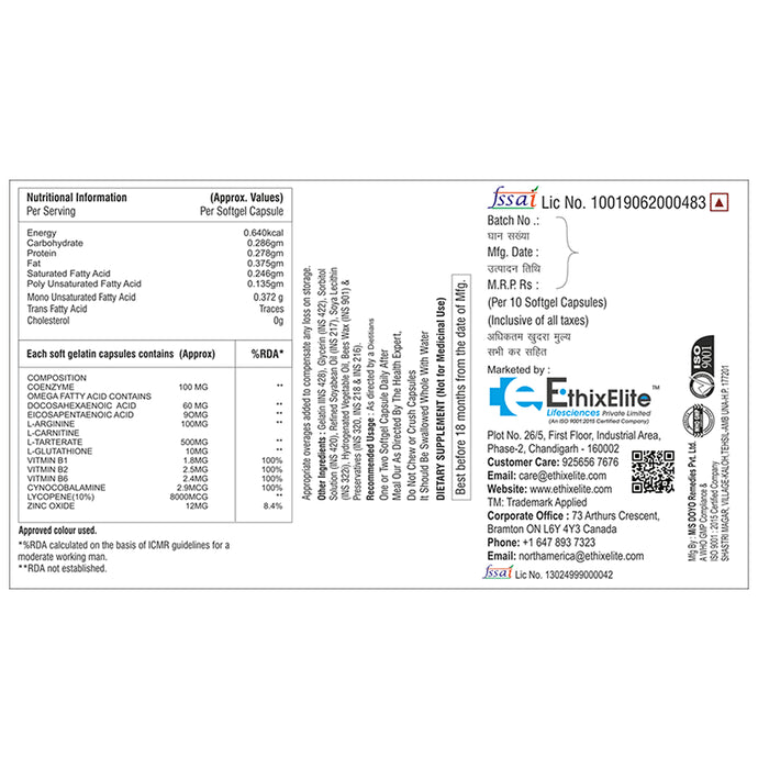 Ethixelite EthcoQ 10 Softgel Capsule