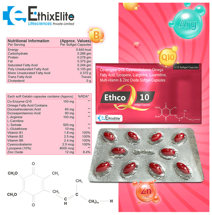 Ethixelite EthcoQ 10 Softgel Capsule