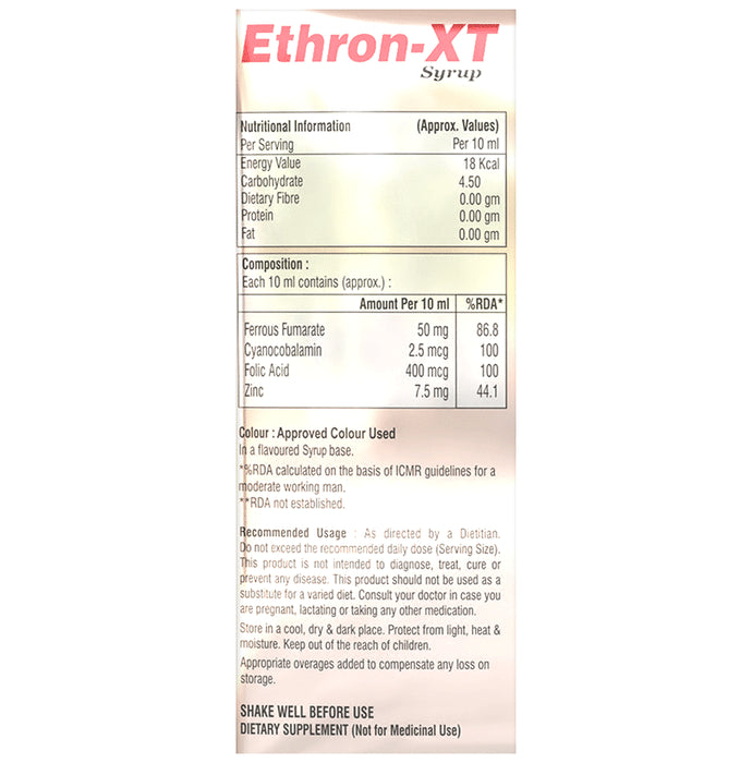 Ethixelite Ethron-XT Syrup Sugar Free