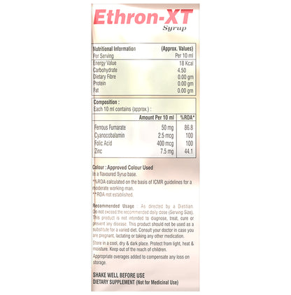Ethixelite Ethron-XT Syrup Sugar Free