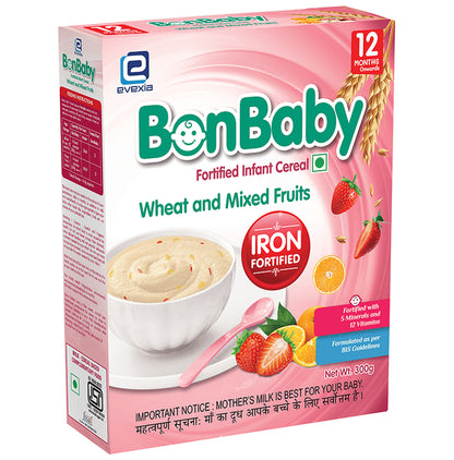 Evexia Bonbaby Fortified Infant Cereal (12 Month Onwards) | Wheat & Mixed Fruit - Classic Derma