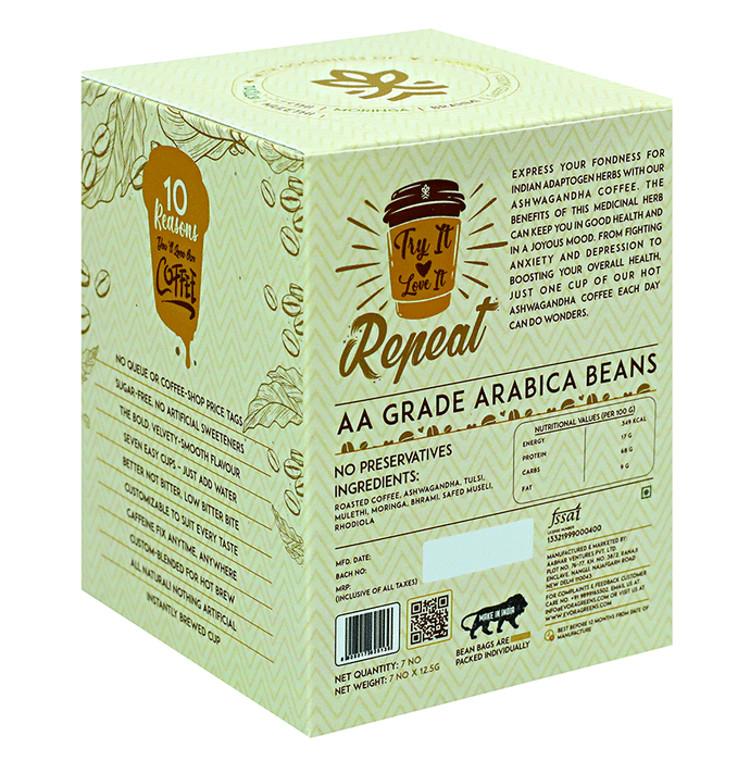 Evora Greens Easy Dip Coffee Bean Bag (12.5gm Each) Ashwagandha