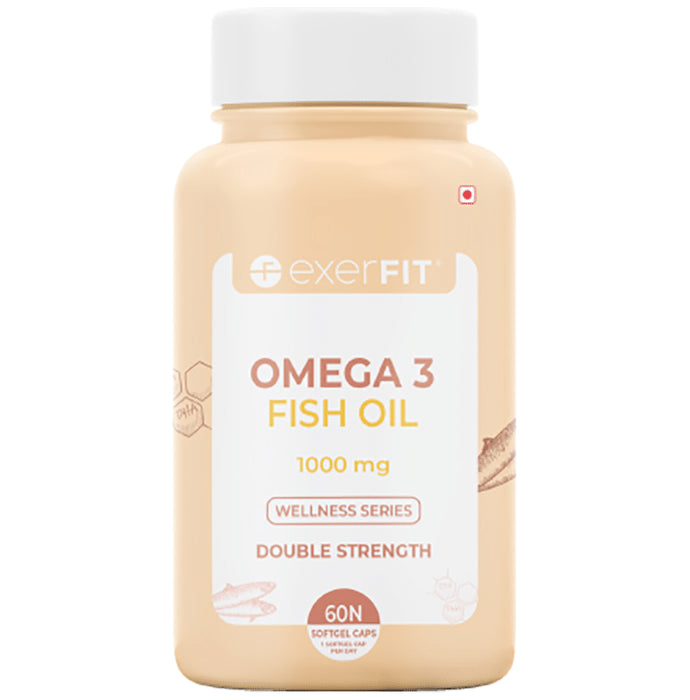 Exerfit Omega 3 Fish Oil 1000mg Double Strength Softgel Cap - Classic Derma