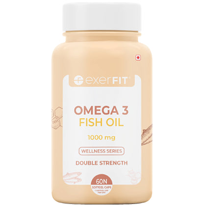 Exerfit Omega 3 Fish Oil 1000mg Double Strength Softgel Cap - Classic Derma