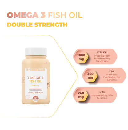 Exerfit Omega 3 Fish Oil 1000mg Double Strength Softgel Cap