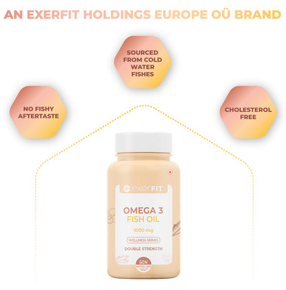 Exerfit Omega 3 Fish Oil 1000mg Double Strength Softgel Cap
