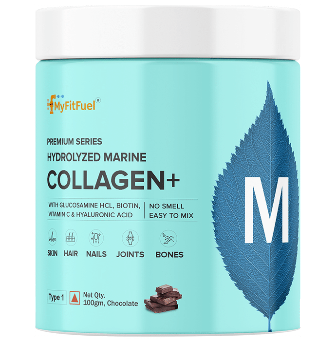 MyFitFuel Premium Series Hydrolyzed Marine Collagen+ with Glucosamine Chocolate - Classic Derma