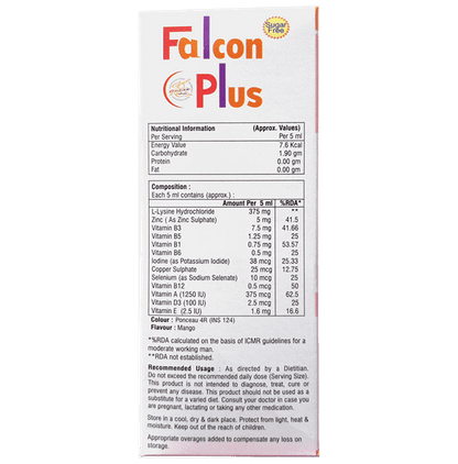 Falcon Plus Syrup Mango Sugar Free