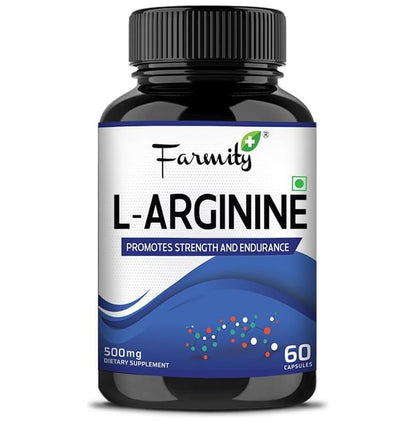 Farmity L-Arginine 500mg for Strength & Endurance | Capsule - Classic Derma