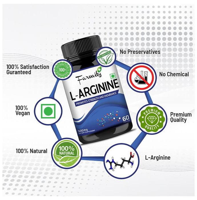Farmity L-Arginine 500mg for Strength & Endurance | Capsule