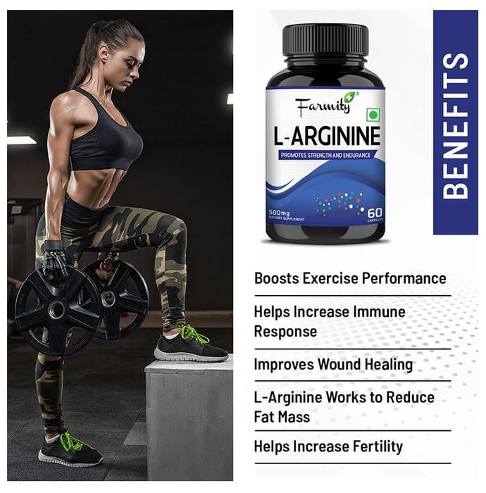 Farmity L-Arginine 500mg for Strength & Endurance | Capsule
