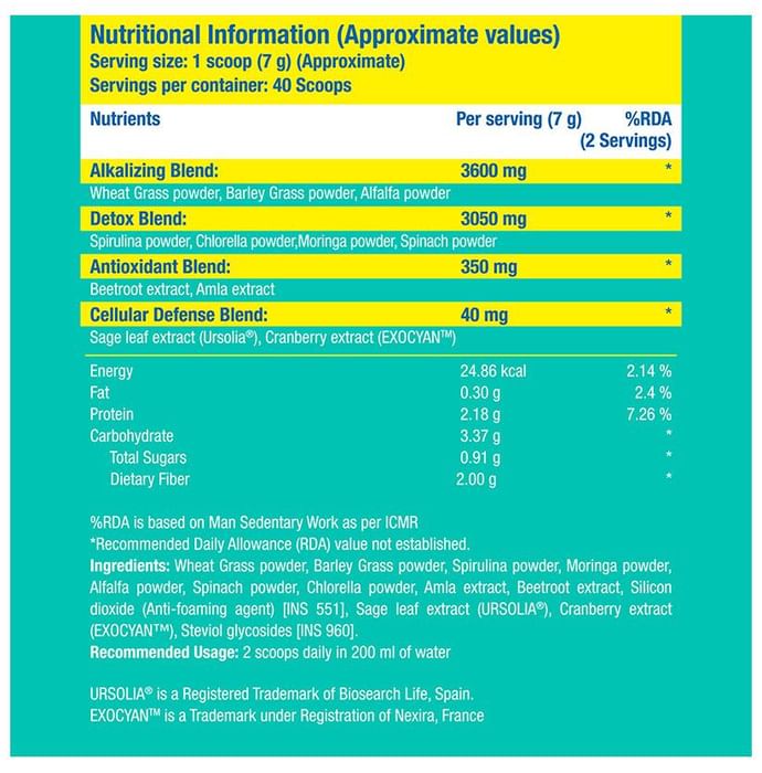Fast&Up Active Greens with High Quality Superfoods & Supergreens | For Immunity Boost