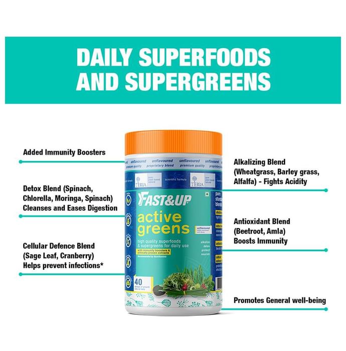 Fast&Up Active Greens with High Quality Superfoods & Supergreens | For Immunity Boost