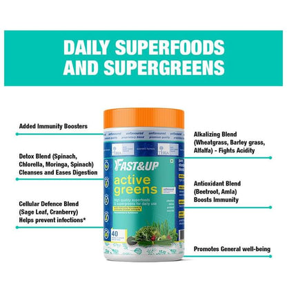 Fast&Up Active Greens with High Quality Superfoods & Supergreens | For Immunity Boost