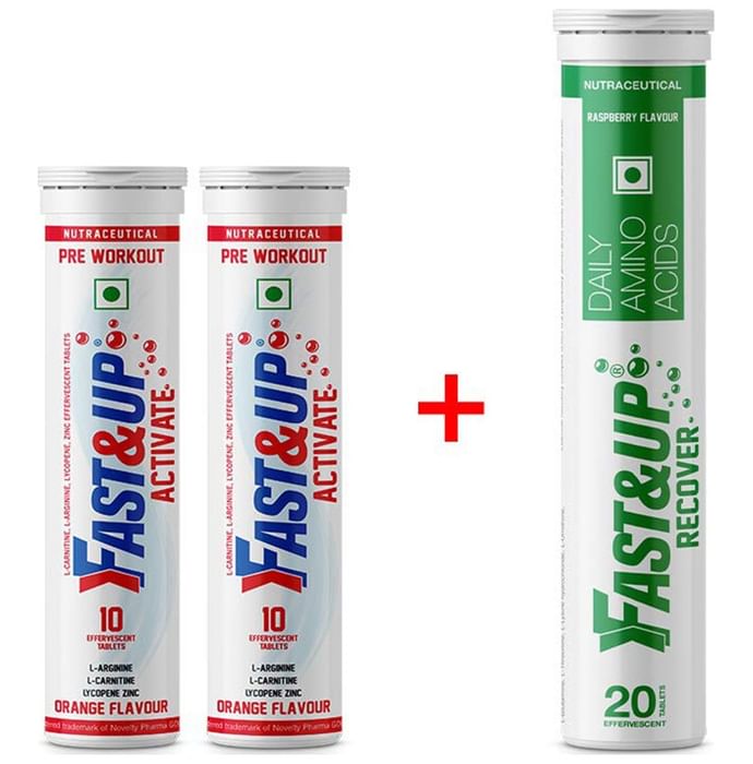 Fast&Up Combo Pack of Recover (20) & 2 Pack of Activate (10) Effervescent Tablet - Classic Derma