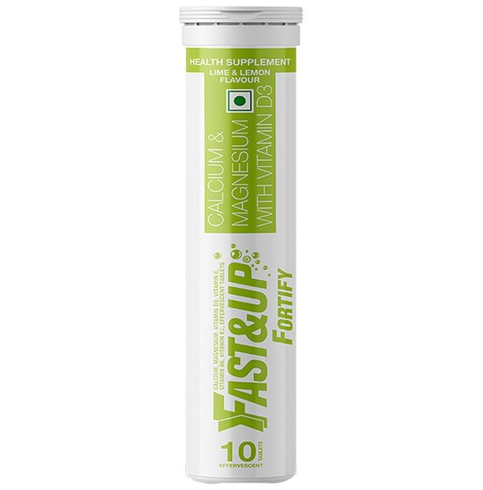 Fast&Up Fortify Calcium & Magnesium with Vitamin D3 Lemon and Lime Effervescent Tablet - Classic Derma